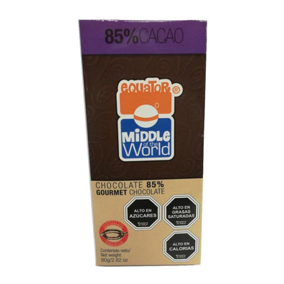 Barra Chocolate Premium 85% cacao 80gr