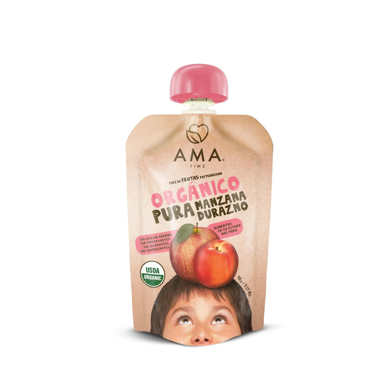 Puré manzana durazno orgánico 90g