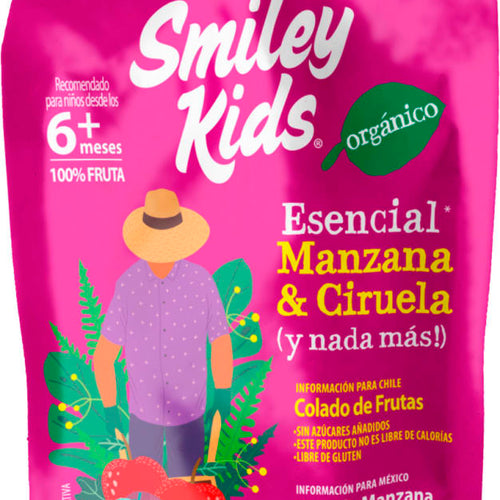 Compota Manzana Ciruela Orgánica Smiley Kids