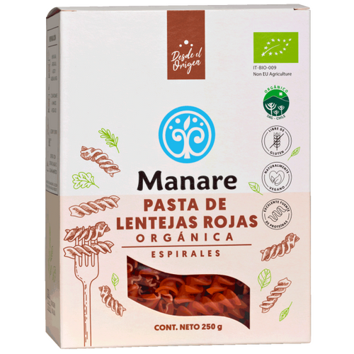 Espirales de Lentejas Rojas orgánicas 250g