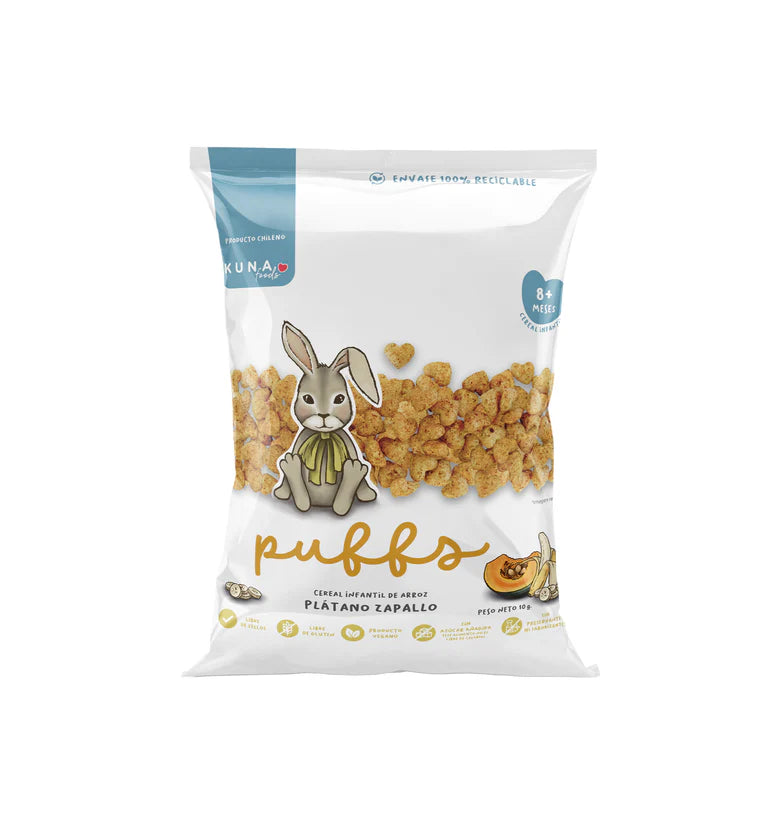 Puff Kuna Foods sabor plátano zapallo 10g