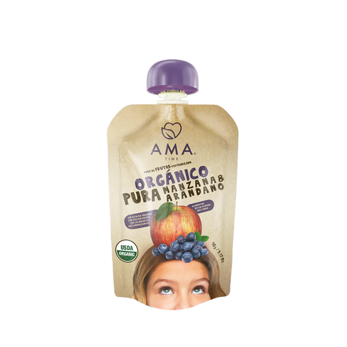 Puré manzana arándano orgánico 90g
