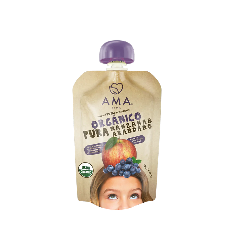 Puré manzana arándano orgánico 90g