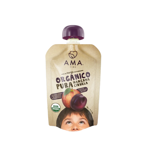 Puré manzana ciruela orgánico 90g