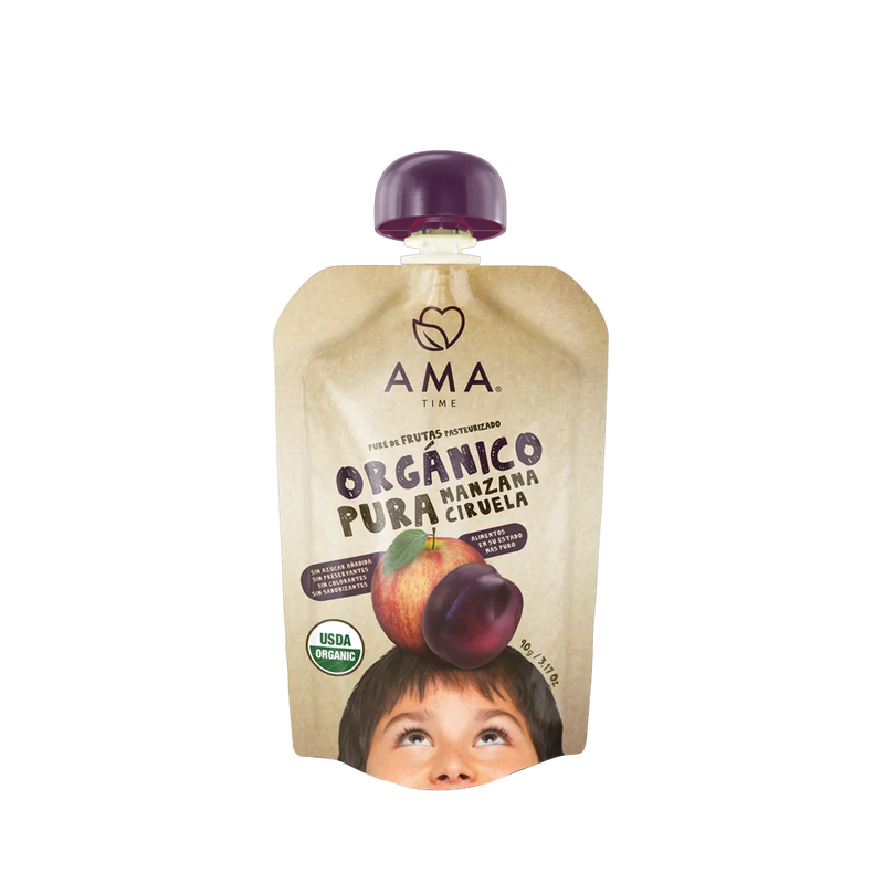 Puré manzana ciruela orgánico 90g