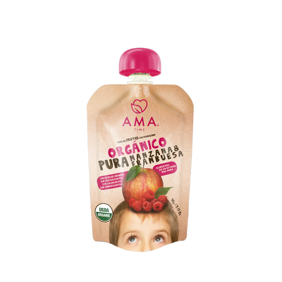 Puré manzana frambuesa orgánico 90g