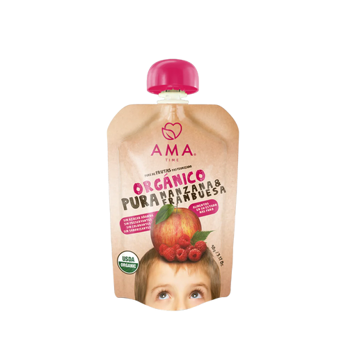 Puré manzana frambuesa orgánico 90g