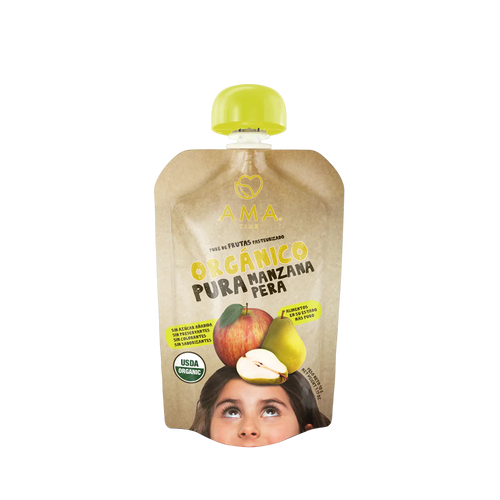 Puré manzana pera orgánico 90g
