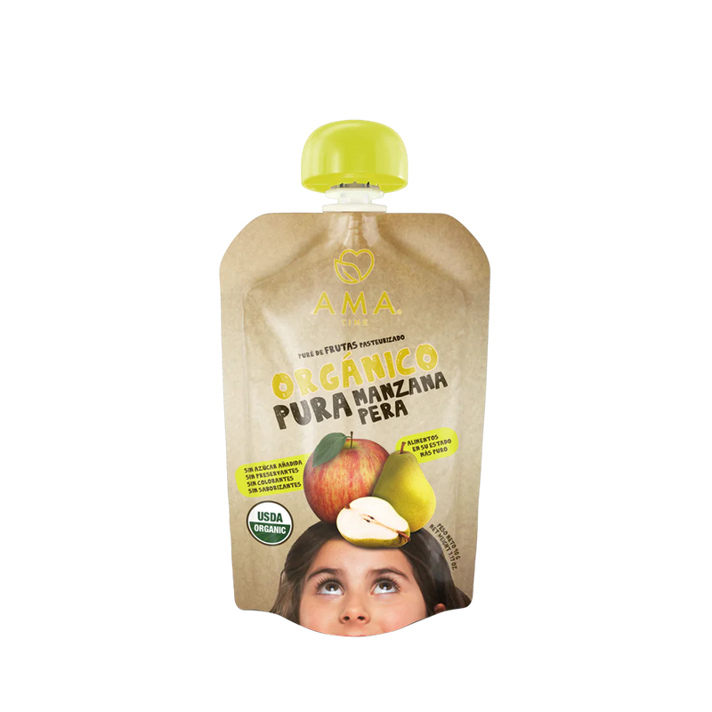 Puré manzana pera orgánico 90g