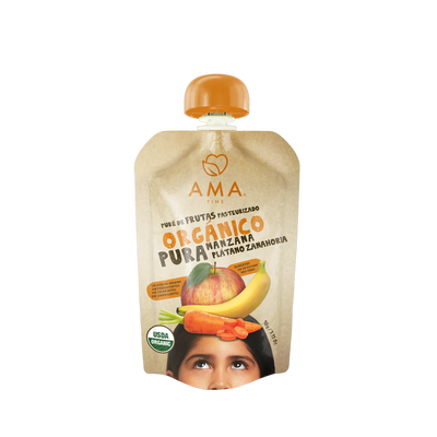 Puré manzana plátano zanahoria orgánico 90g