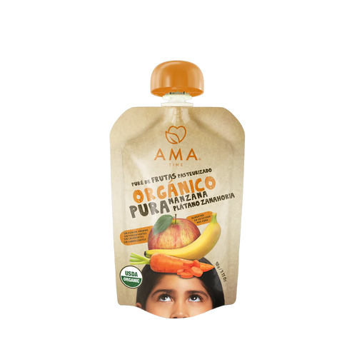 Puré manzana plátano zanahoria orgánico 90g