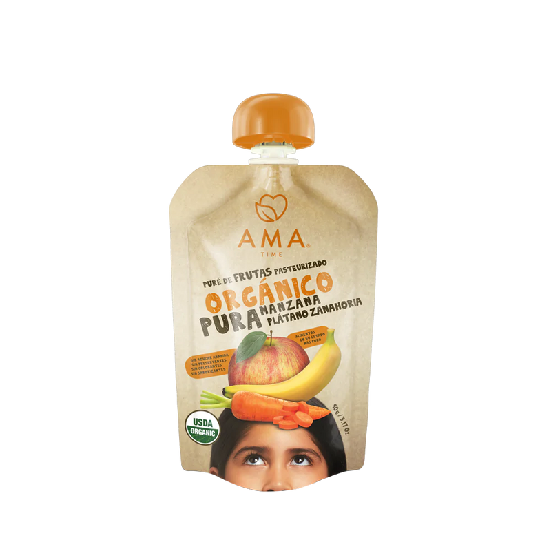 Puré manzana plátano zanahoria orgánico 90g