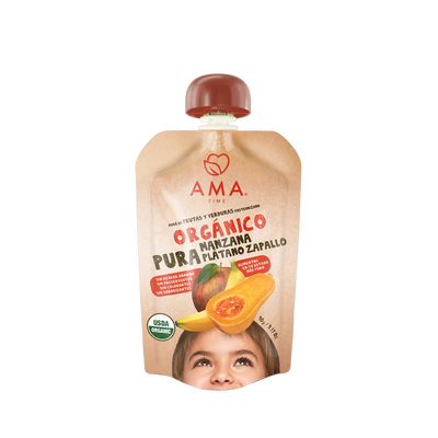 Puré manzana plátano zapallo orgánico 90g