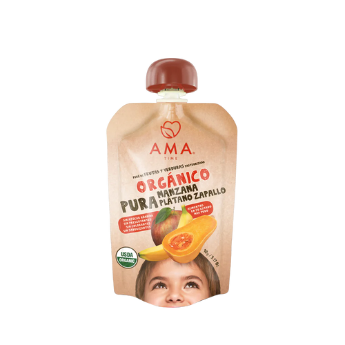Puré manzana plátano zapallo orgánico 90g