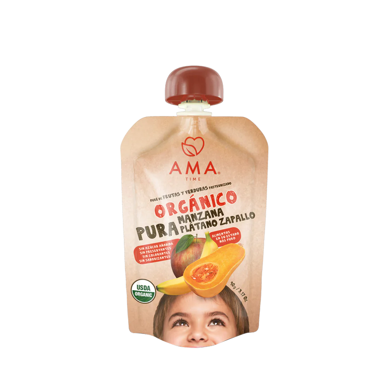 Puré manzana plátano zapallo orgánico 90g
