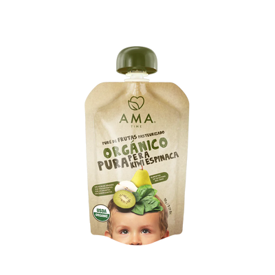 Puré pera kiwi espinaca orgánico 90g