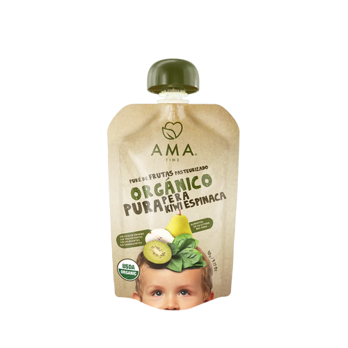 Puré pera kiwi espinaca orgánico 90g