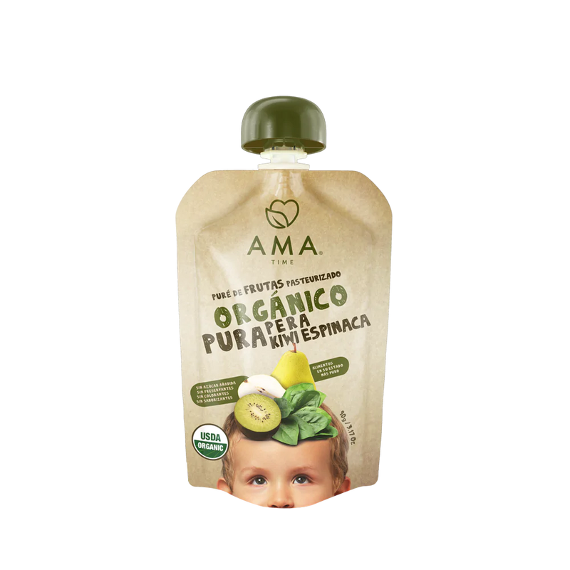 Puré pera kiwi espinaca orgánico 90g