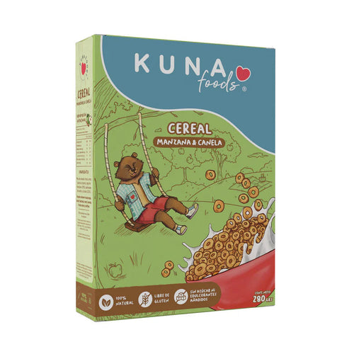 Cereal Manzana & Canela Sin Azúcar Kuna Foods 280g