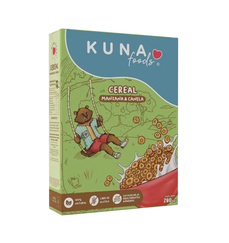 Cereal Manzana & Canela Sin Azúcar Kuna Foods 280g